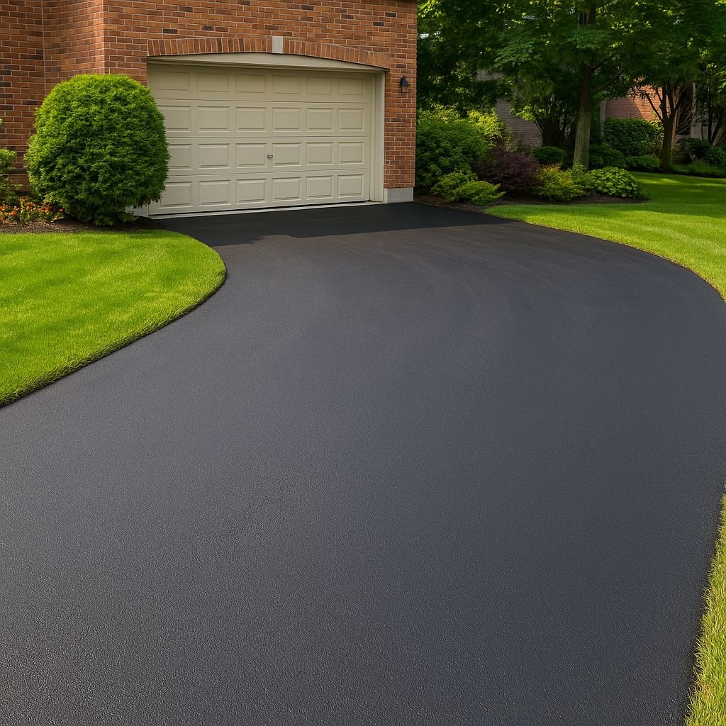 Freshly Paved Asphalt Driveway