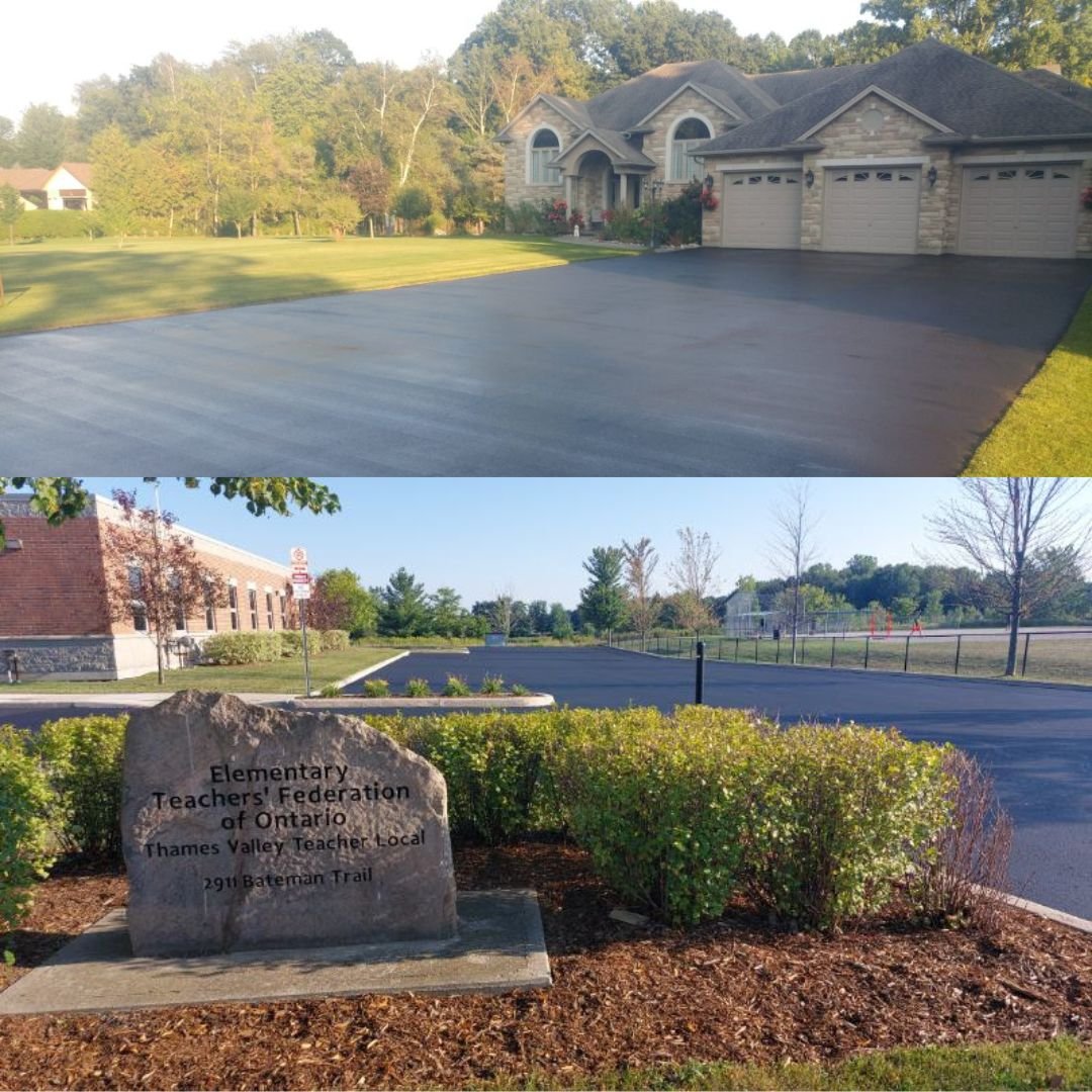 Asphalt driveway sealing