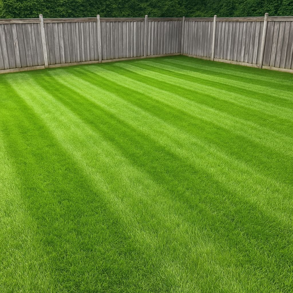 Manicured lawn with stripes