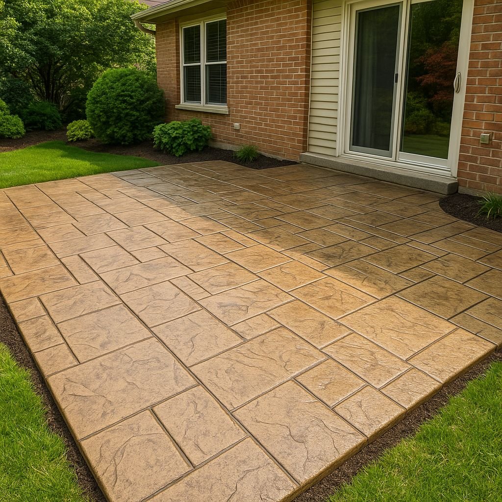 Stamped concrete patio